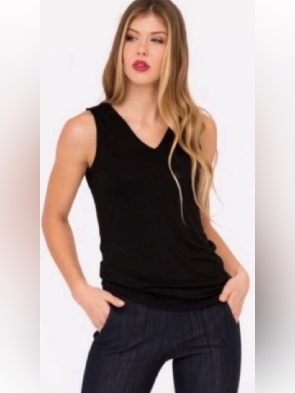 Agnes & Dora Fitted V-Neck Tank